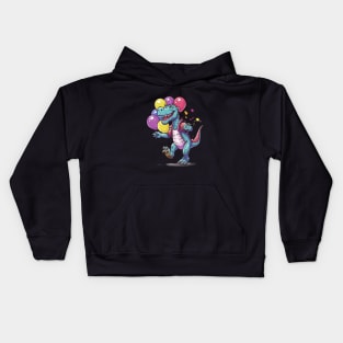 Dino and balloons Kids Hoodie